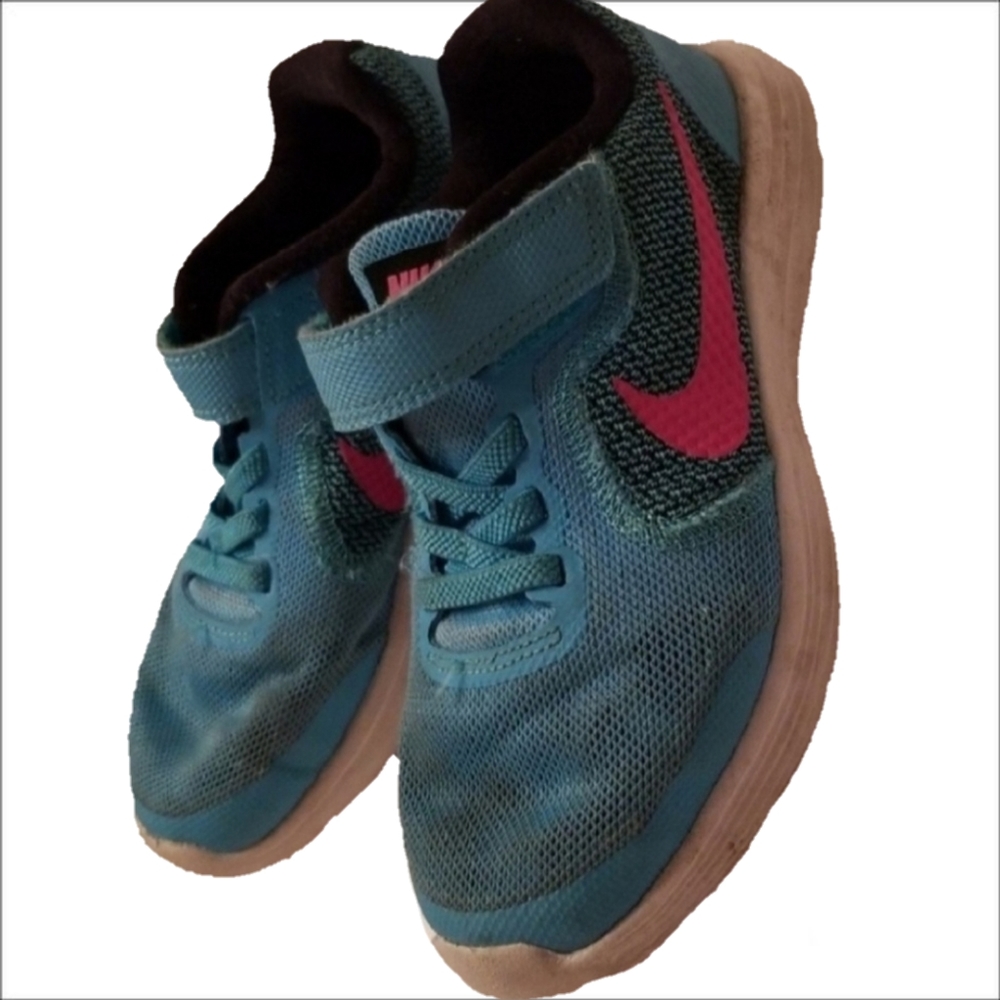 Nike velcro sneakers kids shoes blue tennis
